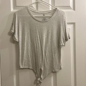 White stripes tshirt with front tie